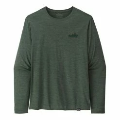 Sortie 🔥 Patagonia L/S Cap Cool Daily Graphic 👕 Shirt - T-shirt homme 🛒 -Giro-shop patagonia l s cap cool daily graphic shirt t shirt homme 73 skyline pinyon green x dye
