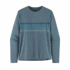 Sortie 🔥 Patagonia L/S Cap Cool Daily Graphic 👕 Shirt - T-shirt homme 🛒 -Giro-shop patagonia l s cap cool daily graphic shirt t shirt homme light plume grey x dye