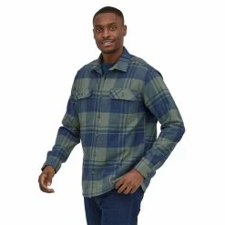 Sortie 🌟 Patagonia L/S Organic Cotton MW Fjord Flannel 👕 Shirt - Chemise homme 🥰 -Giro-shop patagonia l s organic cotton mw fjord flannel shirt chemise homme live oak hemlock green